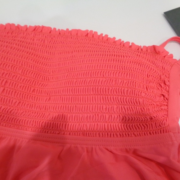 Kenneth Cole Reaction Size Large / RS41K89 Bright Coral / New Swim Tankini Top - Picture 5 of 8
